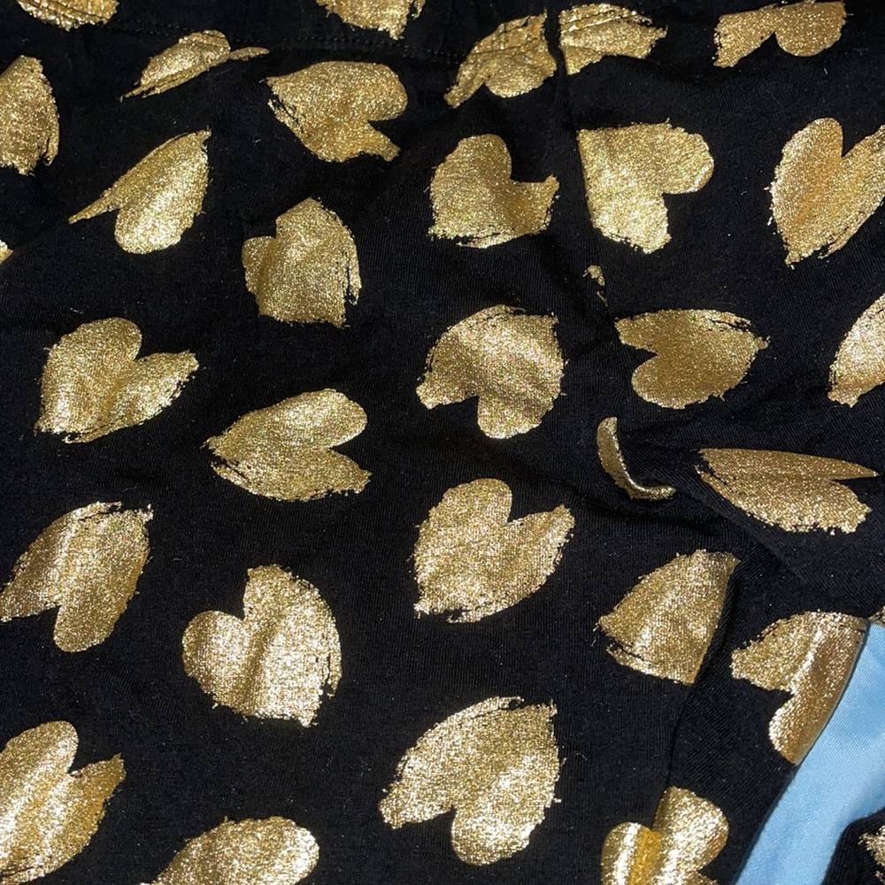 Black leggings with gold hearts - Picture 2 of 3